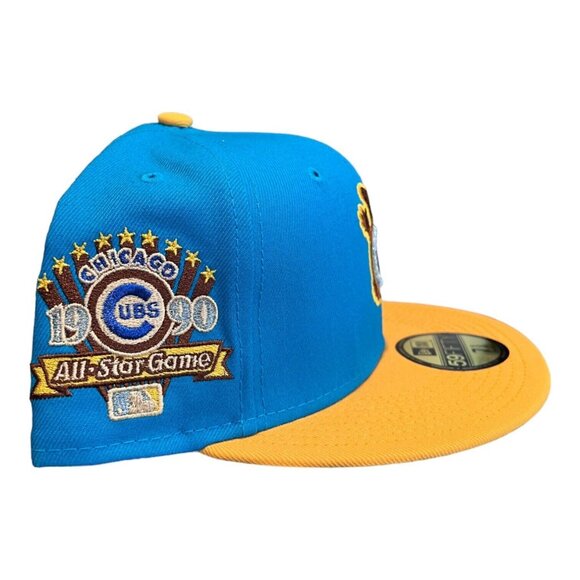 New Era Chicago Cubs 2 Tone 59FIFTY Hat Cap 1990 All Star Game Side Patch - Picture 5 of 9